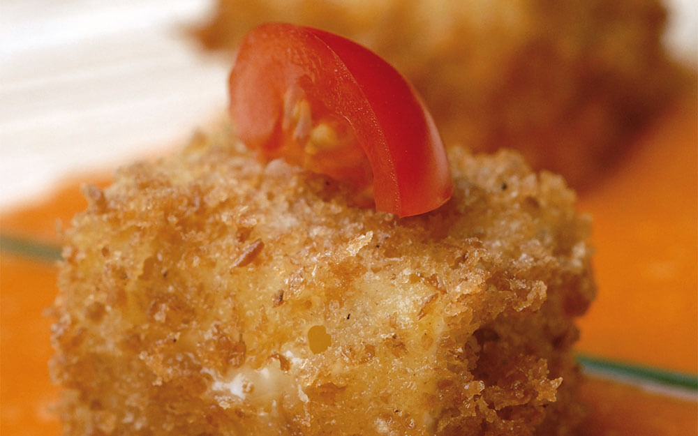 Brie Fritters with Tomato Coulis