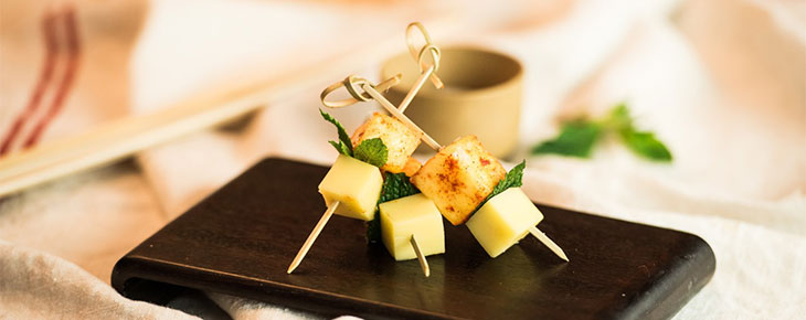 Pineapple and Comte Skewers