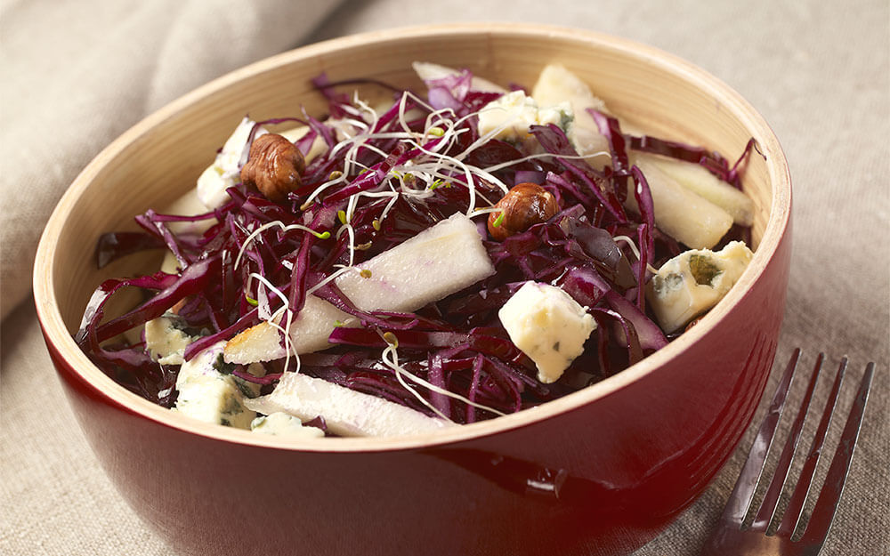 Red Cabbage Salad with Fourme d'Ambert