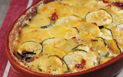 Potato and Zucchini Gratin with Époisses