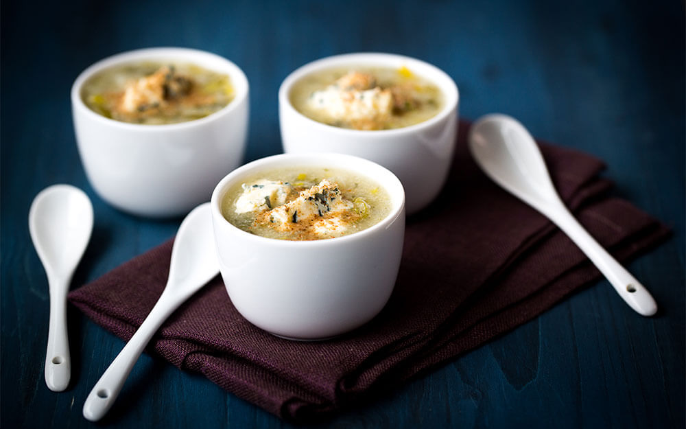 Vegetable Broth with Bleu d'Auvergne